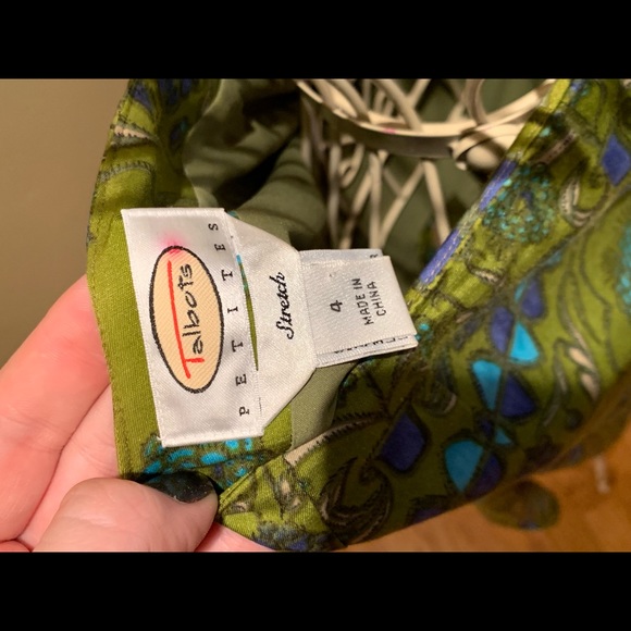 TALBOTS Green Printed Skirt - Picture 5 of 5